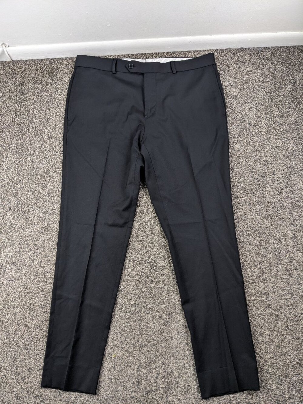 2025 Brooks Brothers Pants Special Selection Reda Wool Black 34x31 Slim Fit